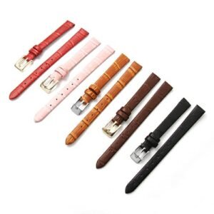 Bamboo pattern leather watch band